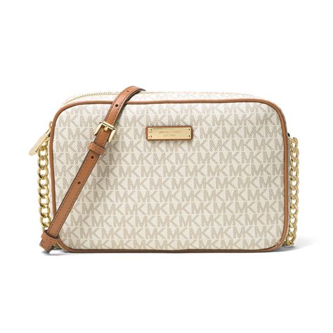 michael kors jet set crossbody small silver|mk jet set crossbody vanilla.